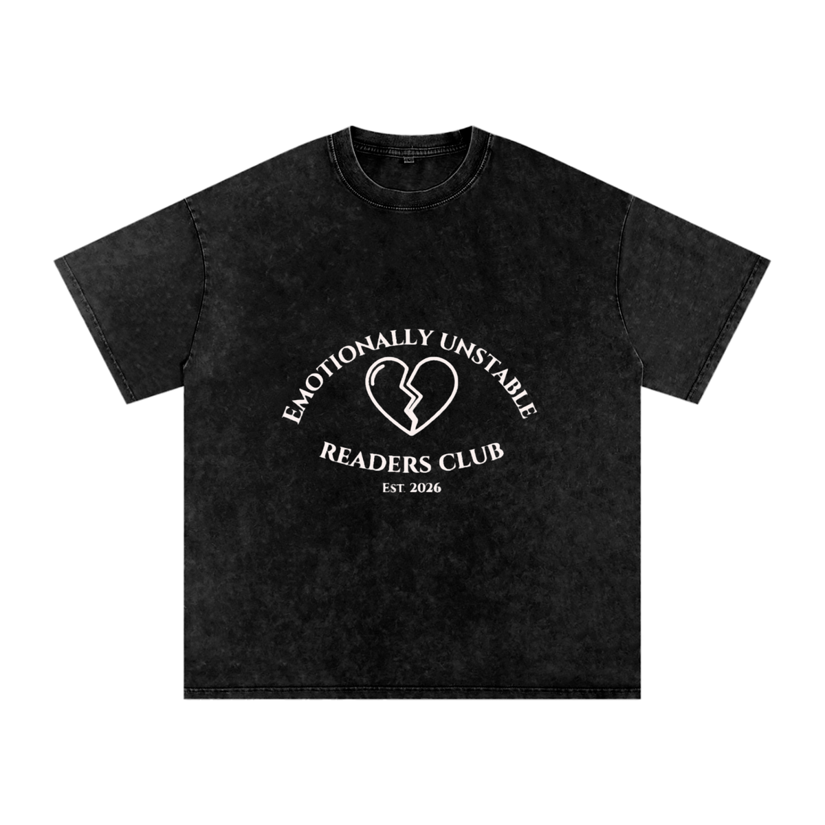 Emotionally Unstable Readers Club - Snow Washed Oversized Cotton T-Shirt